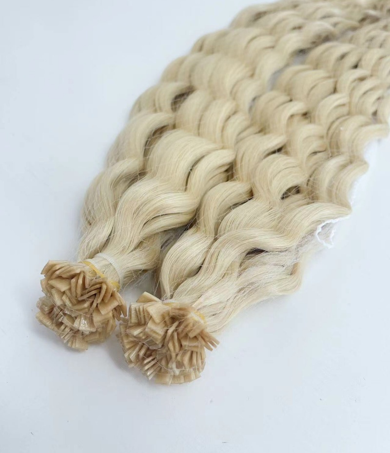 blonde woman curly hair